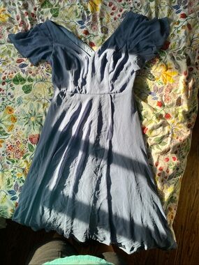 Ever Pretty Soft Blue V-Neck Short Dress
